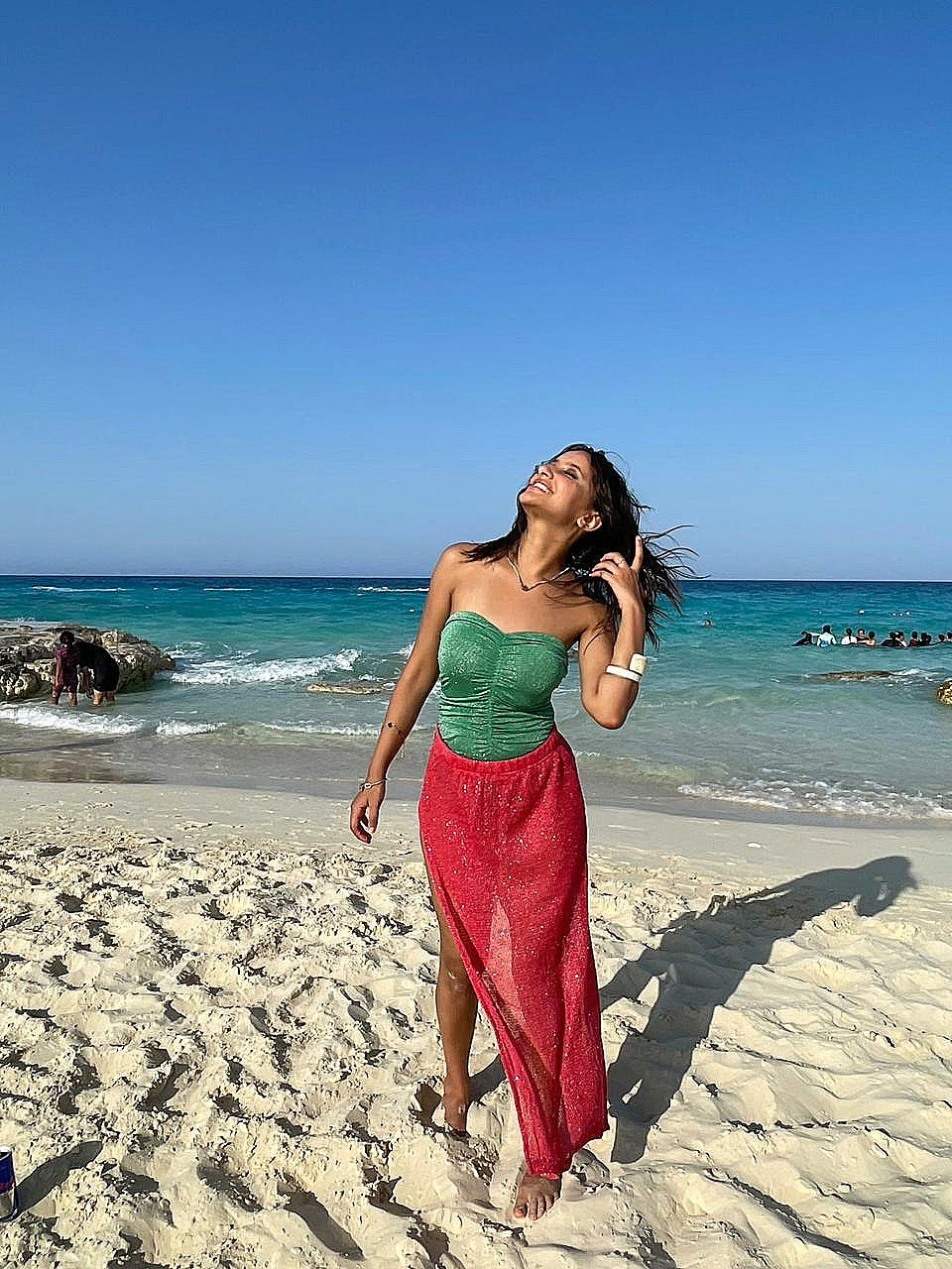 watermelon knit beach skirt
