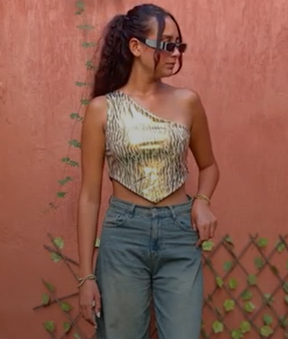 zebra double-face top