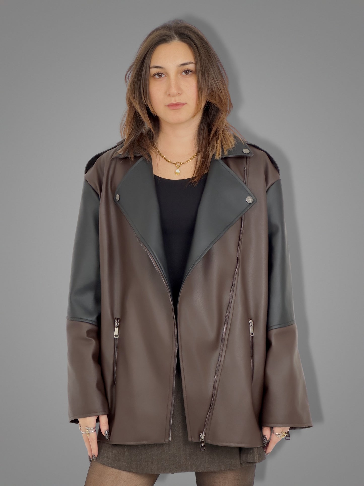 Brown Rebel Biker Jacket